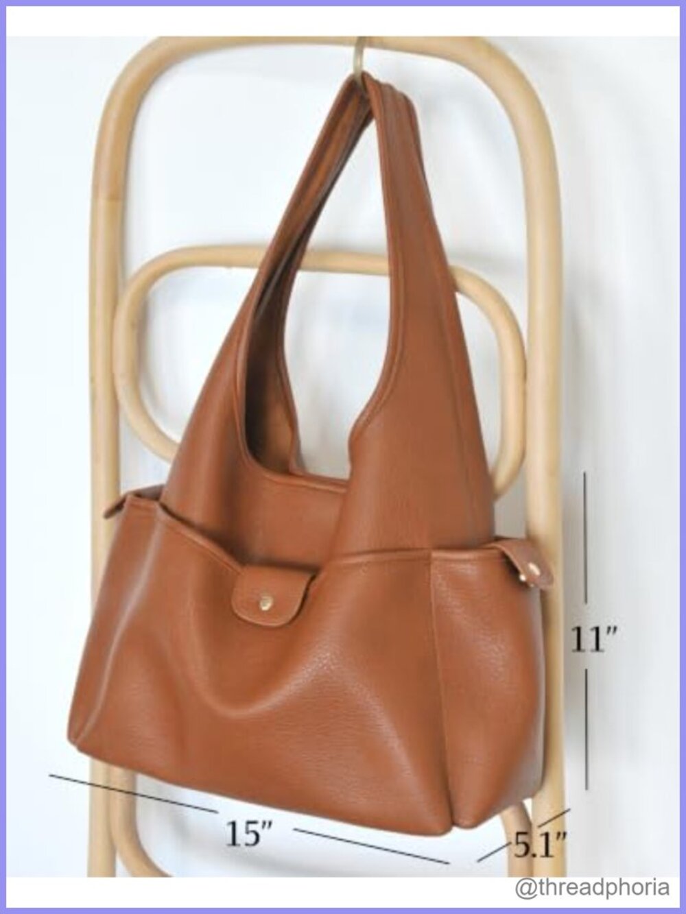 Soft Faux Leather Hobo Bag Large Multi-Pocket Shoulder Purse - Picture 3 of 6